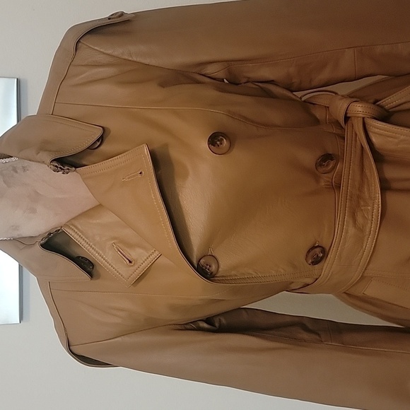 Badgley Mischka Lamb Leather Rosely Trenchcoat NWT Size XS - Picture 2 of 11